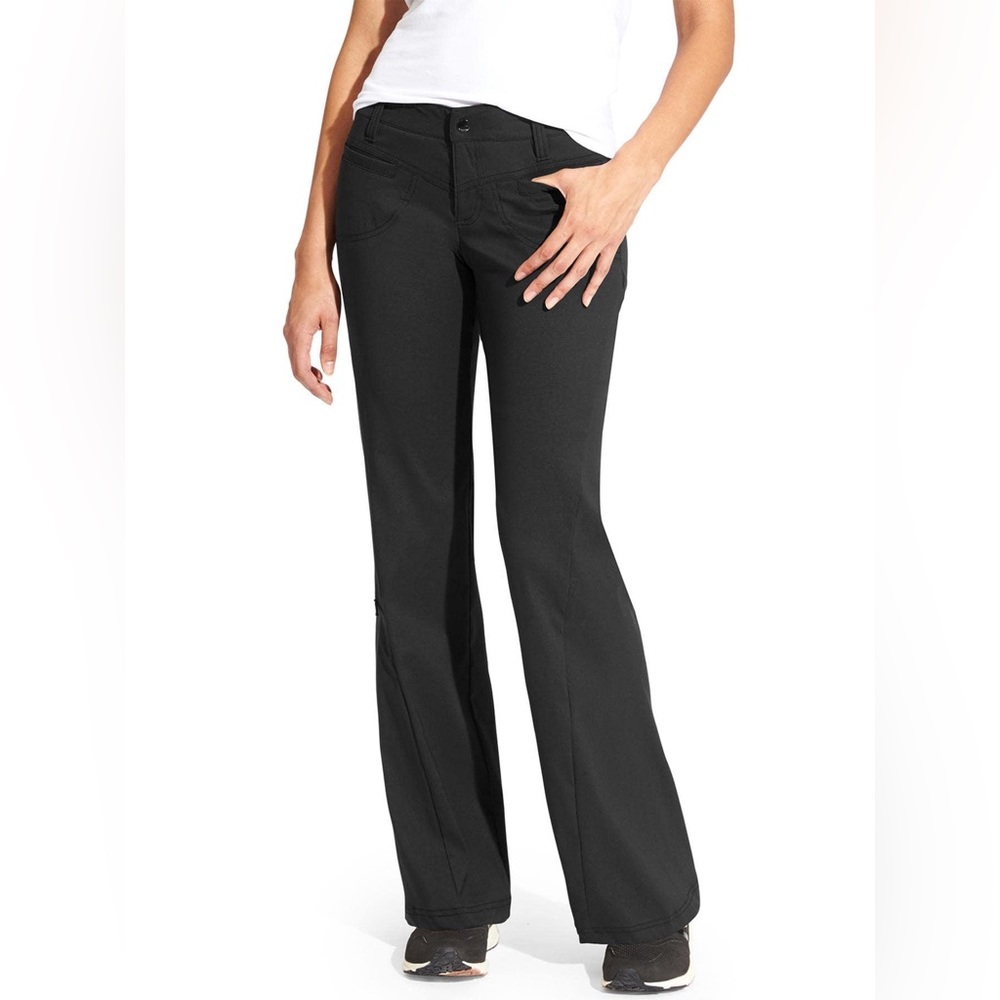 ATHLETA Black Nylon-Blend Boot-Cut Dipper Pants, Size 14P